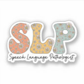 Retro Groovy Speech Language Pathologist SLP Aufkleber (Vorderseite)