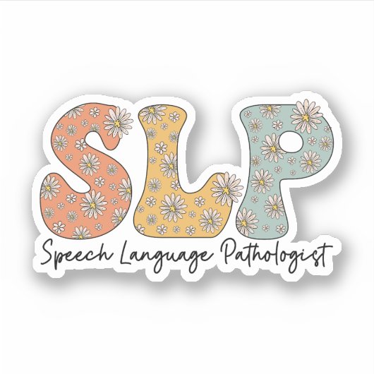 Retro Groovy Speech Language Pathologist SLP Aufkleber (Vorderseite)