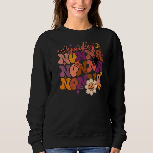 Retro Groovy Spooky Nonna Faboolous Nonna Hallowee Sweatshirt (Vorderseite)