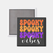 Retro Groovy Spooky Vibes Halloween Magnet (Vorderseite/Rückseite)