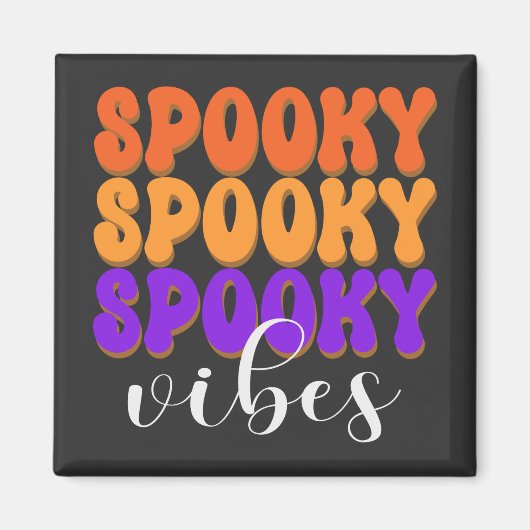 Retro Groovy Spooky Vibes Halloween Magnet (Vorne)