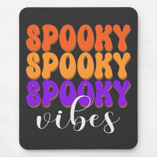 Retro Groovy Spooky Vibes Halloween Mousepad (Vorne)