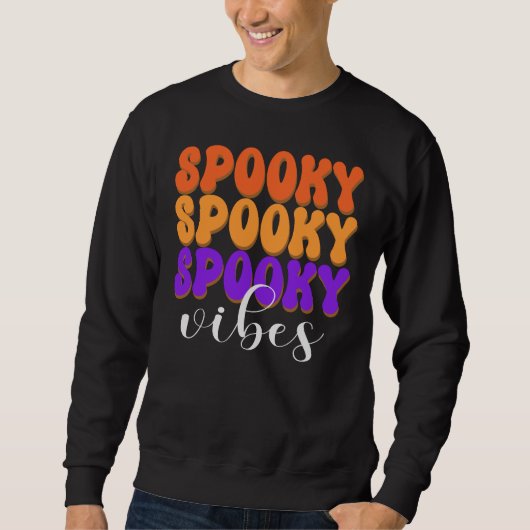 Retro Groovy Spooky Vibes Halloween Sweatshirt (Vorderseite)