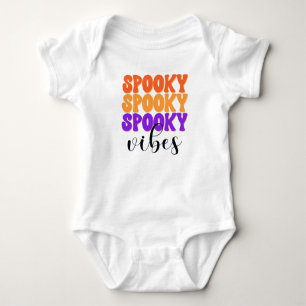 Retro Groovy Spooky Vibes Vintag Halloween Baby Strampler