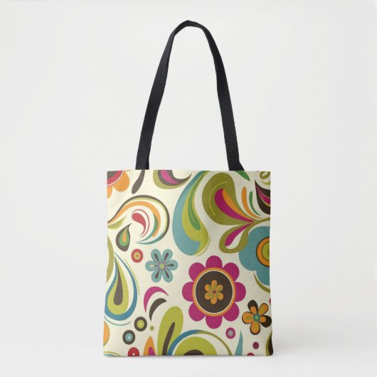Retro Groovy Spring Pattern Tasche (Vorderseite)