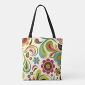 Retro Groovy Spring Pattern Tasche (Rückseite)