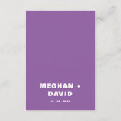 Retro Groovy Squiggle Wavy Curve Lila Hochzeit Begleitkarte (Rückseite)