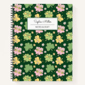 Retro Groovy St Patrick's Day Monogram Spiral Notizblock (Vorderseite)