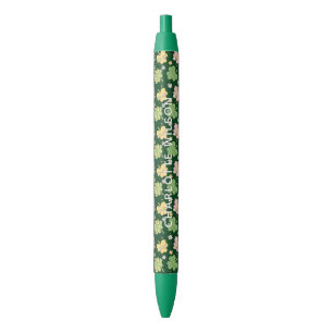 Retro Groovy St. Patrick's Day Monogramm  Kugelschreiber