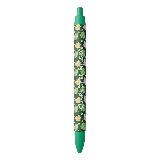 Retro Groovy St. Patrick's Day Monogramm Kugelschreiber (Vorderseite Vertikal)
