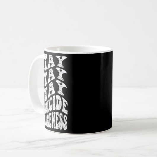 Retro Groovy Stay Stay Stay Selbstmordbewusstsein Kaffeetasse (Vorderseite Links)