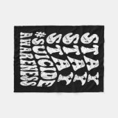 Retro Groovy Stay Stay Stay Suicide Awareness Suic Fleecedecke (Vorderseite (Horizontal))