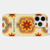 Retro Groovy Streifen Coole Daisy Case-Mate iPhone Hülle (Rückseite (Horizontal))