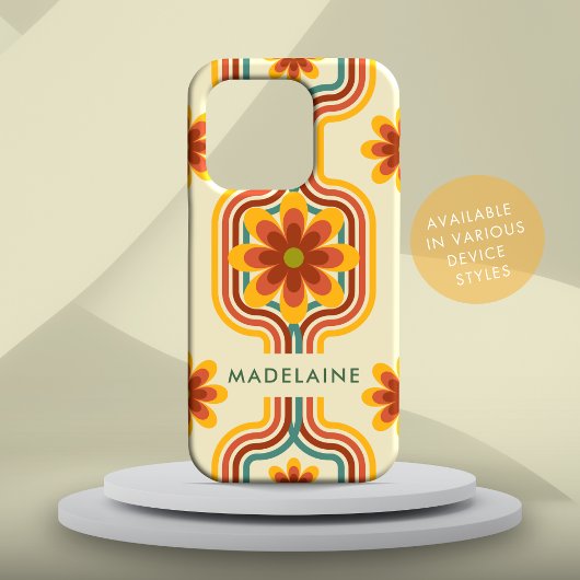 Retro Groovy Streifen Coole Daisy Case-Mate iPhone Hülle