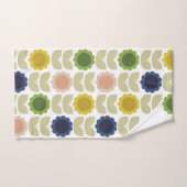 Retro Groovy Summer Flowers Stems Badhandtuch Set (Handtuch)