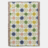 Retro Groovy Summer Flowers Stems Decke (Vorderseite Vertikal)