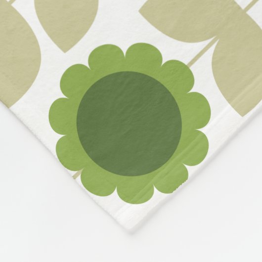 Retro Groovy Summer Flowers Stems Fleecedecke (Ecke)