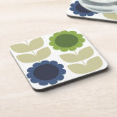 Retro Groovy Summer Flowers Stems Getränkeuntersetzer (Linke Seite)