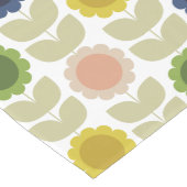 Retro Groovy Summer Flowers Stems Großer Tischläufer (Ecke)