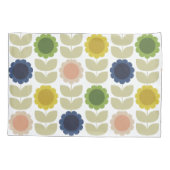 Retro Groovy Summer Flowers Stems Kissenbezug (Rückseite-Links)