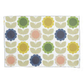 Retro Groovy Summer Flowers Stems Kissenbezug (Vorderseite-Links)