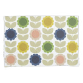 Retro Groovy Summer Flowers Stems Kissenbezug (Vorderseite-Rechts)