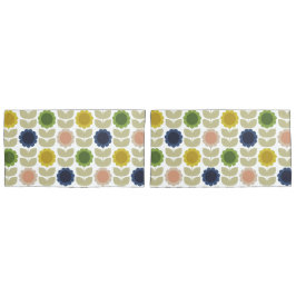 Retro Groovy Summer Flowers Stems Kissenbezug