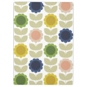 Retro Groovy Summer Flowers Stems Klemmbrett (Rückseite)
