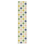 Retro Groovy Summer Flowers Stems Kurzer Tischläufer (Vorderseite)