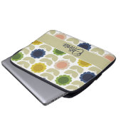 Retro Groovy Summer Flowers Stems Laptopschutzhülle (Vorne Knopf)