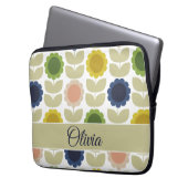 Retro Groovy Summer Flowers Stems Laptopschutzhülle (Vorderseite Links)