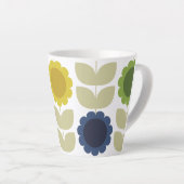 Retro Groovy Summer Flowers Stems Milchtasse (Rechte Ecke)