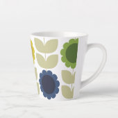 Retro Groovy Summer Flowers Stems Milchtasse (Rechts)