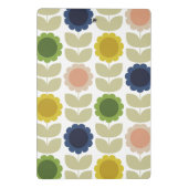 Retro Groovy Summer Flowers Stems Mini Klemmbrett (Rückseite)