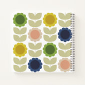 Retro Groovy Summer Flowers Stems Notizblock (Rückseite)