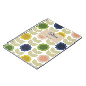 Retro Groovy Summer Flowers Stems Notizblock (Linke Seite)