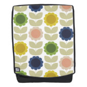 Retro Groovy Summer Flowers Stems Rucksack (Vorderseite)