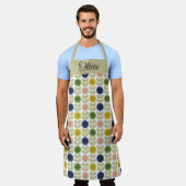 Retro Groovy Summer Flowers Stems Schürze (Getragen)