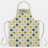 Retro Groovy Summer Flowers Stems Schürze (Vorderseite)