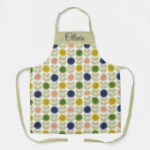 Retro Groovy Summer Flowers Stems Schürze (Vorderseite)