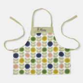 Retro Groovy Summer Flowers Stems Schürze (Vorderseite)