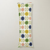 Retro Groovy Summer Flowers Stems Seitenschläferkissen (Vorderseite Vertikal)