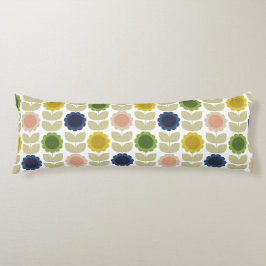 Retro Groovy Summer Flowers Stems Seitenschläferkissen