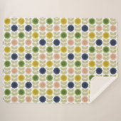 Retro Groovy Summer Flowers Stems Sherpadecke (Vorderseite (Horizontal))