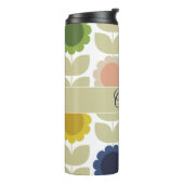 Retro Groovy Summer Flowers Stems Thermosbecher (Nach links gedreht)