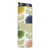 Retro Groovy Summer Flowers Stems Thermosbecher (Nach rechts gedreht)