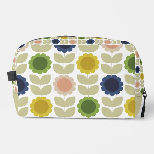 Retro Groovy Summer Flowers Stems Waschbeutel (Vorderseite)