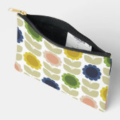 Retro Groovy Summer Flowers Stems Zubehörtasche (Offen)