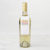 Retro Groovy Summer Pink Monogram Name Flaschenanhänger (Auf Flasche)