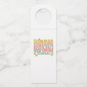 Retro Groovy Summer Pink Monogram Name Flaschenanhänger (Vorderseite)